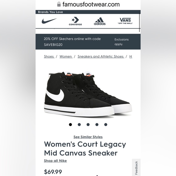 Nike Womens Court Canvas Sneaker Size 11 - Picture 2 of 8